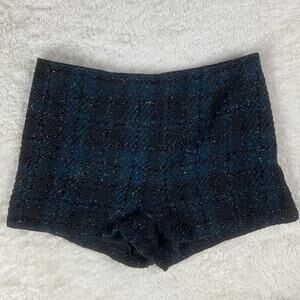 Bethany Mota silver thread woven tweed high waist dress shorts, size 8